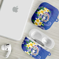 Northern Mariana Islands Chamorro AirPods Case Plumeria Curves Style Navy Version LT05 - Polynesian Pride