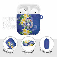 Northern Mariana Islands Chamorro AirPods Case Plumeria Curves Style Navy Version LT05 - Polynesian Pride
