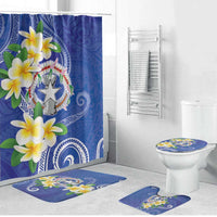 Northern Mariana Islands Chamorro Bathroom Set Plumeria Curves Style Navy Version