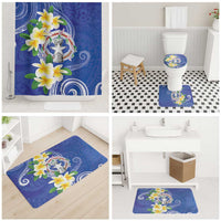Northern Mariana Islands Chamorro Bathroom Set Plumeria Curves Style Navy Version