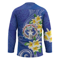 Northern Mariana Islands Chamorro Hockey Jersey Plumeria Curves Style Navy Version LT05 - Polynesian Pride