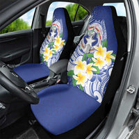 Northern Mariana Islands Car Seat Cover Polynesian Pattern With Frangipani