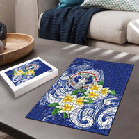 Northern Mariana Islands Puzzle Polynesian Pattern With Frangipani LT05 - Polynesian Pride
