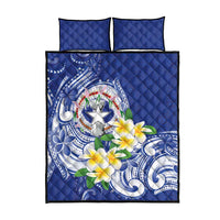 Northern Mariana Islands Quilt Bed Set Polynesian Pattern With Frangipani LT05 - Polynesian Pride