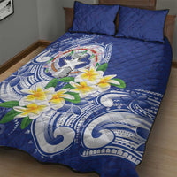 Northern Mariana Islands Quilt Bed Set Polynesian Pattern With Frangipani LT05 - Polynesian Pride