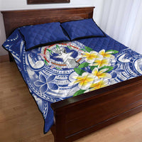 Northern Mariana Islands Quilt Bed Set Polynesian Pattern With Frangipani LT05 - Polynesian Pride