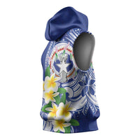 Northern Mariana Islands Sleeveless Hoodie Polynesian Pattern With Frangipani LT05 - Polynesian Pride