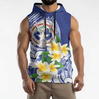 Northern Mariana Islands Sleeveless Hoodie Polynesian Pattern With Frangipani LT05 - Polynesian Pride