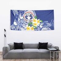 Northern Mariana Islands Tapestry Polynesian Pattern With Frangipani LT05 - Polynesian Pride