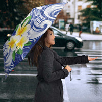 Northern Mariana Islands Umbrella Polynesian Pattern With Frangipani LT05 - Polynesian Pride