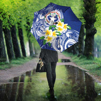 Northern Mariana Islands Umbrella Polynesian Pattern With Frangipani LT05 - Polynesian Pride