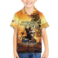 Hawaii Memorial Day Family Matching Long Sleeve Bodycon Dress and Hawaiian Shirt Remember Their Sacrifice LT05 Son's Shirt Yellow - Polynesian Pride