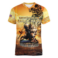 Hawaii Memorial Day Women V-Neck T-Shirt Remember Their Sacrifice