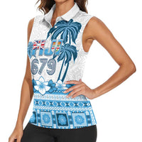 Fiji 679 Constitution Day Women Sleeveless Polo Shirt Fijian Tapa Pattern