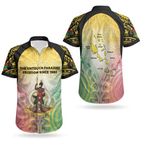 Vanuatu Independence Day Couples Matching Off The Shoulder Long Sleeve Dress and Hawaiian Shirt The Untouched Paradise LT05 - Polynesian Pride