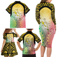 Vanuatu Independence Day Family Matching Long Sleeve Bodycon Dress and Hawaiian Shirt The Untouched Paradise