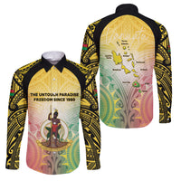 Vanuatu Independence Day Family Matching Long Sleeve Bodycon Dress and Hawaiian Shirt The Untouched Paradise LT05 Dad's Shirt - Long Sleeve Colorful - Polynesian Pride