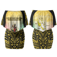 Vanuatu Independence Day Family Matching Off Shoulder Short Dress and Hawaiian Shirt The Untouched Paradise LT05 Mom's Dress Colorful - Polynesian Pride