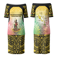 Vanuatu Independence Day Family Matching Puletasi and Hawaiian Shirt The Untouched Paradise LT05 Mom's Dress Colorful - Polynesian Pride