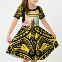Vanuatu Independence Day Kid Short Sleeve Dress The Untouched Paradise LT05 KID Colorful - Polynesian Pride