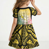 Vanuatu Independence Day Kid Short Sleeve Dress The Untouched Paradise LT05 - Polynesian Pride