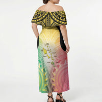 Vanuatu Independence Day Off Shoulder Maxi Dress The Untouched Paradise LT05 - Polynesian Pride