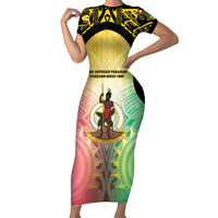 Vanuatu Independence Day Short Sleeve Bodycon Dress The Untouched Paradise