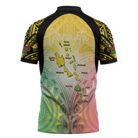 Vanuatu Independence Day Zipper Polo Shirt The Untouched Paradise LT05 - Polynesian Pride