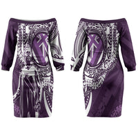 Hawaii Queen Liliuokalani Couples Matching Off The Shoulder Long Sleeve Dress and Hawaiian Shirt Hawaiian Maile Lei Flag Style LT05 - Polynesian Pride