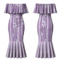 Hawaii Queen Liliuokalani Family Matching Mermaid Dress and Hawaiian Shirt Lavender Lei Pua Kalaunu LT05 Mom's Dress Lavender - Polynesian Pride