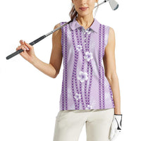Hawaii Queen Liliuokalani Women Sleeveless Polo Shirt Lavender Lei Pua Kalaunu LT05 - Polynesian Pride