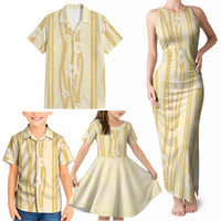 Hawaii Queen Liliuokalani Family Matching Tank Maxi Dress and Hawaiian Shirt Gold Lei Pua Kalaunu LT05 - Polynesian Pride
