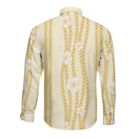 Hawaii Queen Liliuokalani Long Sleeve Button Shirt Gold Lei Pua Kalaunu