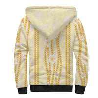 Hawaii Queen Liliuokalani Sherpa Hoodie Gold Lei Pua Kalaunu