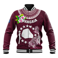 Cook Islands Mangaia Baseball Jacket Coat Of Arms Plumeria Polynesian Turtle LT05 Unisex Pink - Polynesian Pride