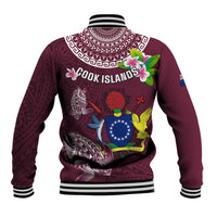 Cook Islands Mangaia Baseball Jacket Coat Of Arms Plumeria Polynesian Turtle LT05 - Polynesian Pride