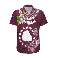 Personalized Cook Islands Mangaia Hawaiian Shirt Coat Of Arms Plumeria Polynesian Turtle LT05 Pink - Polynesian Pride