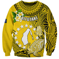 Cook Islands Aitutaki Sweatshirt Coat Of Arms Plumeria Polynesian Turtle LT05 Unisex Yellow - Polynesian Pride