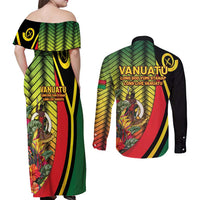 Vanuatu Constitution Day Couples Matching Off Shoulder Maxi Dress and Long Sleeve Button Shirt Long Live Vanuatu - Polynesian Pride