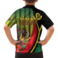 Vanuatu Constitution Day Family Matching Off The Shoulder Long Sleeve Dress and Hawaiian Shirt Long Live Vanuatu - Polynesian Pride