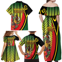 Vanuatu Constitution Day Family Matching Off Shoulder Maxi Dress and Hawaiian Shirt Long Live Vanuatu - Polynesian Pride