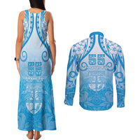 Fiji Day Couples Matching Tank Maxi Dress and Long Sleeve Button Shirt 55th Anniversary Forever Fiji - Polynesian Pride