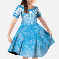 Fiji Day Family Matching Puletasi and Hawaiian Shirt 55th Anniversary Forever Fiji LT05 Daughter's Dress Blue - Polynesian Pride