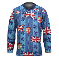 Fiji Masi Tapa Hockey Jersey Coat Of Arms LT05 Unisex Blue - Polynesian Pride
