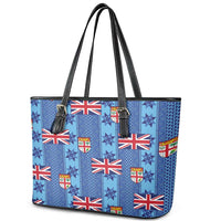 Fiji Masi Tapa Leather Tote Bag Coat Of Arms LT05 - Polynesian Pride