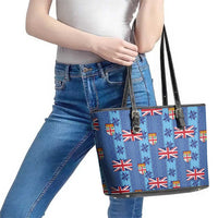 Fiji Masi Tapa Leather Tote Bag Coat Of Arms LT05 - Polynesian Pride