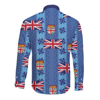 Fiji Masi Tapa Long Sleeve Button Shirt Coat Of Arms LT05 - Polynesian Pride