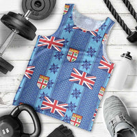 Fiji Masi Tapa Men Tank Top Coat Of Arms - Polynesian Pride