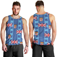Fiji Masi Tapa Men Tank Top Coat Of Arms - Polynesian Pride