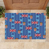 Fiji Masi Tapa Rubber Doormat Coat Of Arms LT05 Blue - Polynesian Pride